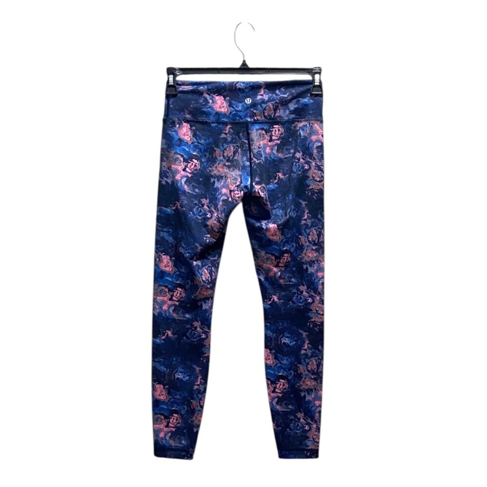 Lululemon Wunder Under Crop ll Moody Mirage Bark Berry Deep Navy Size 6 Workout - Picture 12 of 14
